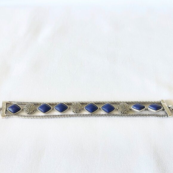 Lucky Brand Silver-Tone Lapis Layer Bracelet - Picture 5 of 5
